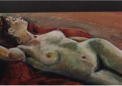 Sleeping Nude - oil pastel